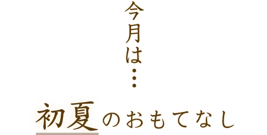 今月は…初夏のおもてなし